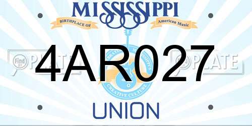 4AR027 Mississippi License Plate