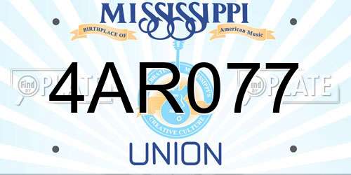 4AR077 Mississippi License Plate