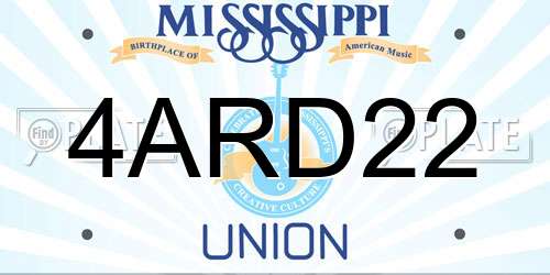 4ARD22 Mississippi License Plate