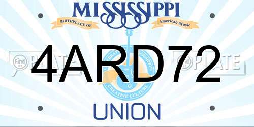 4ARD72 Mississippi License Plate