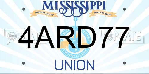 4ARD77 Mississippi License Plate