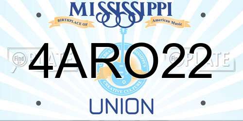 4ARO22 Mississippi License Plate