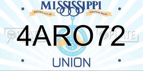 4ARO72 Mississippi License Plate