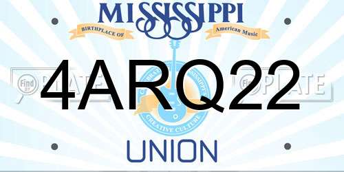 4ARQ22 Mississippi License Plate