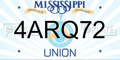 4ARQ72 Mississippi License Plate