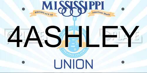 4ASHLEY Mississippi License Plate