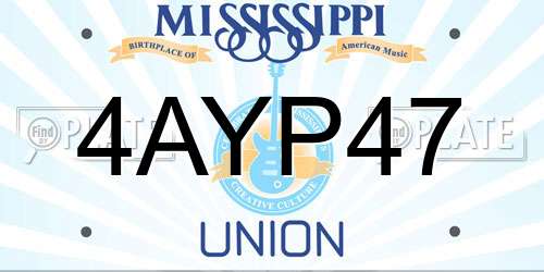 4AYP47 Mississippi License Plate