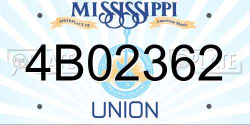 4B02362 Mississippi License Plate