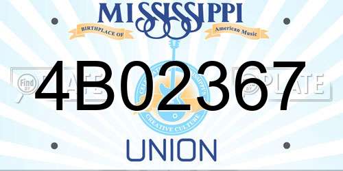 4B02367 Mississippi License Plate