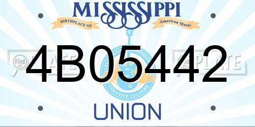 4B05442 Mississippi License Plate