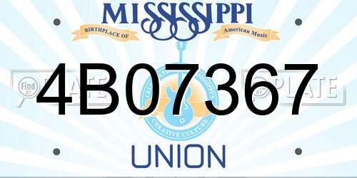 4B07367 Mississippi License Plate