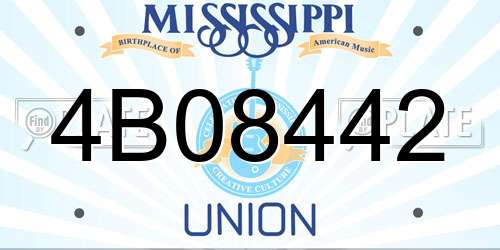 4B08442 Mississippi License Plate