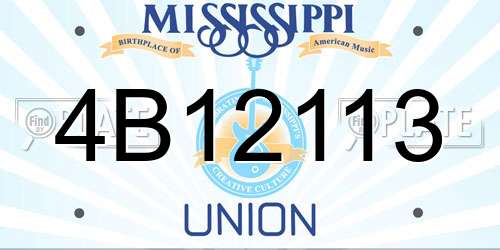4B12113 Mississippi License Plate