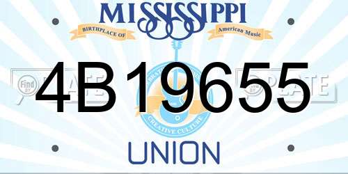 4B19655 Mississippi License Plate