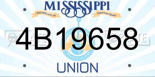 4B19658 Mississippi License Plate