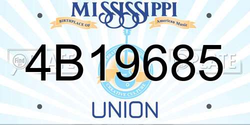 4B19685 Mississippi License Plate