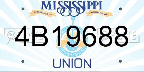4B19688 Mississippi License Plate
