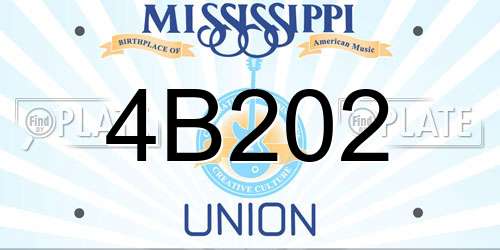 4B202 Mississippi License Plate