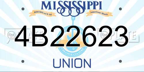 4B22623 Mississippi License Plate