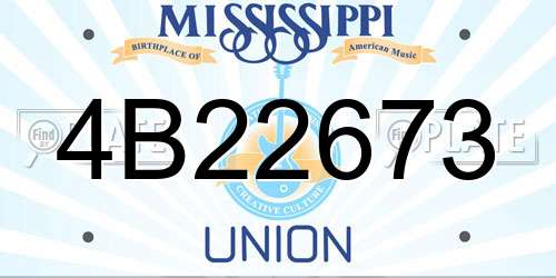 4B22673 Mississippi License Plate