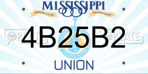 4B25B2 Mississippi License Plate