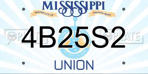 4B25S2 Mississippi License Plate