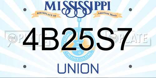 4B25S7 Mississippi License Plate