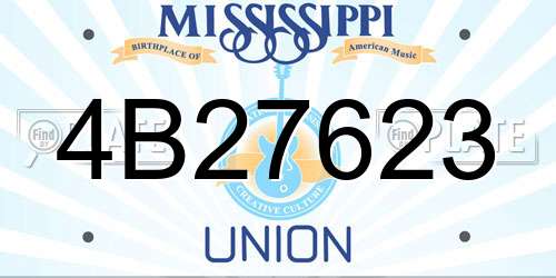 4B27623 Mississippi License Plate