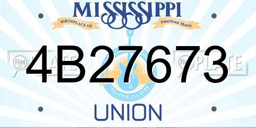 4B27673 Mississippi License Plate