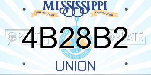 4B28B2 Mississippi License Plate
