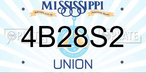 4B28S2 Mississippi License Plate