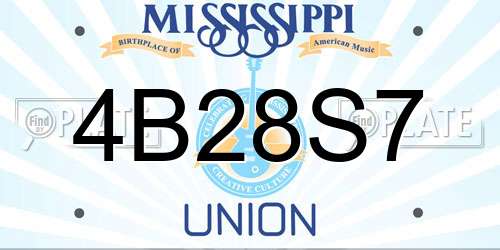 4B28S7 Mississippi License Plate