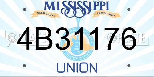 4B31176 Mississippi License Plate