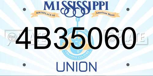 4B35060 Mississippi License Plate