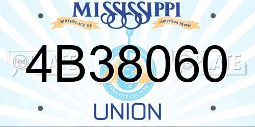 4B38060 Mississippi License Plate