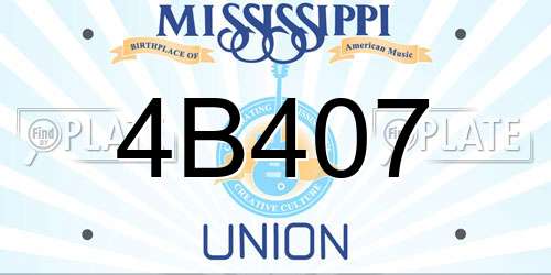 4B407 Mississippi License Plate
