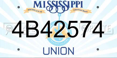 4B42574 Mississippi License Plate