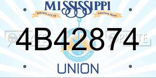 4B42874 Mississippi License Plate