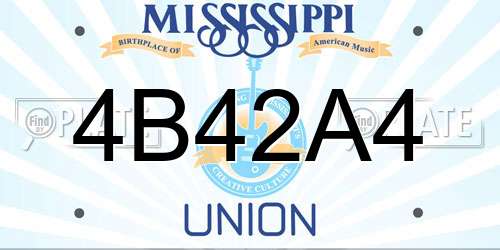 4B42A4 Mississippi License Plate