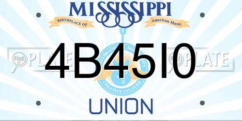 4B45I0 Mississippi License Plate