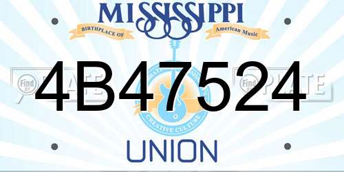 4B47524 Mississippi License Plate