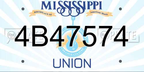 4B47574 Mississippi License Plate