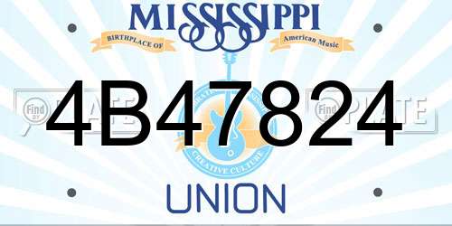 4B47824 Mississippi License Plate