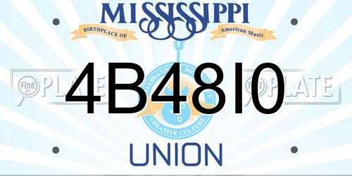 4B48I0 Mississippi License Plate