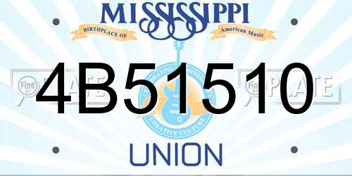 4B51510 Mississippi License Plate