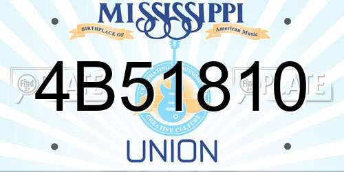 4B51810 Mississippi License Plate