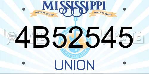 4B52545 Mississippi License Plate