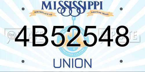 4B52548 Mississippi License Plate
