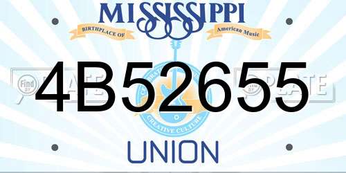4B52655 Mississippi License Plate