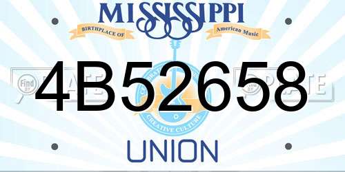 4B52658 Mississippi License Plate